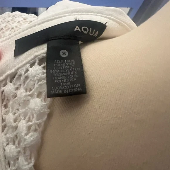 Aqua Lace White Dress Sz Small - Picture 8 of 10